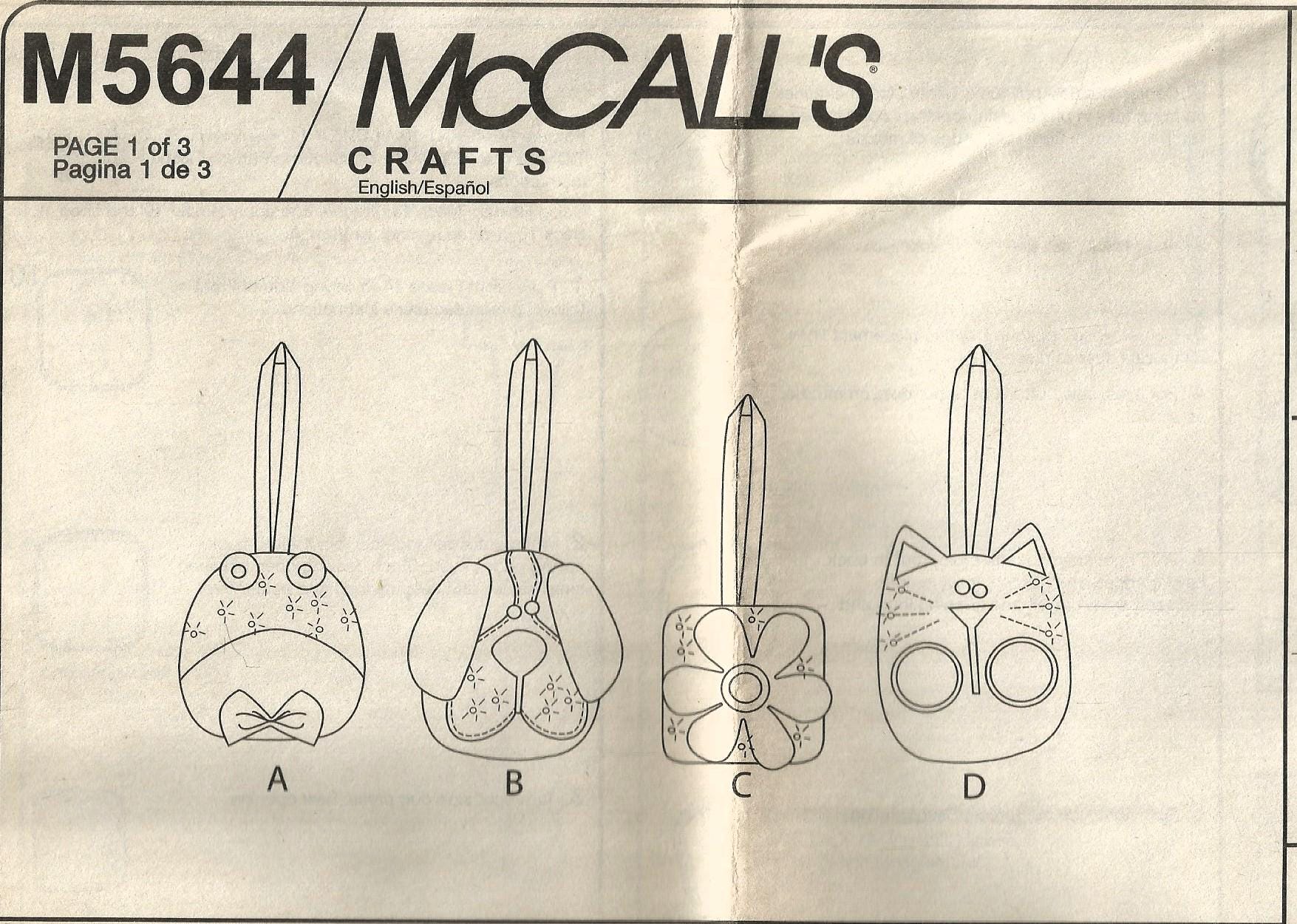 Mccall's 5644, Vintage 2008 Sewing Pattern, Cell Phone Case, Frog, Cat ...