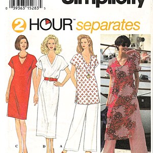 Simplicity 8962, 1994 Sewing PAttern, Misses Dress Tunic Pants, Uncut FF, Szs LG XL