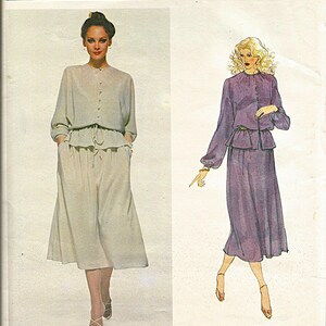 Vogue 1992, Vintage 1978 Sewing Pattern, Bill Blass American Designer, Bias Cut Skirt, Bias Blouse w/Drawstring, Uncut FF Size 10 Bust 32.5