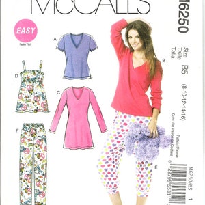 Mccall's 6250, Vintage 2010 Sewing Pattern, Misses Pajama Pjs for ...
