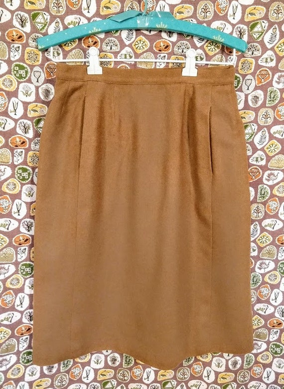 1970’s Vintage Women’s Straight Skirt Camel Tan C… - image 2