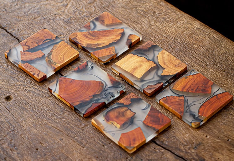 Wooden Coasters Resin Epoxy Coasters Placemats Square Etsy