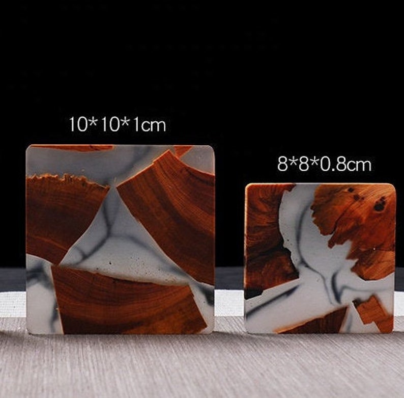 Epoxy Coasters Placemats Wooden Resin Coasters 8cm 9cm 10cm Etsy