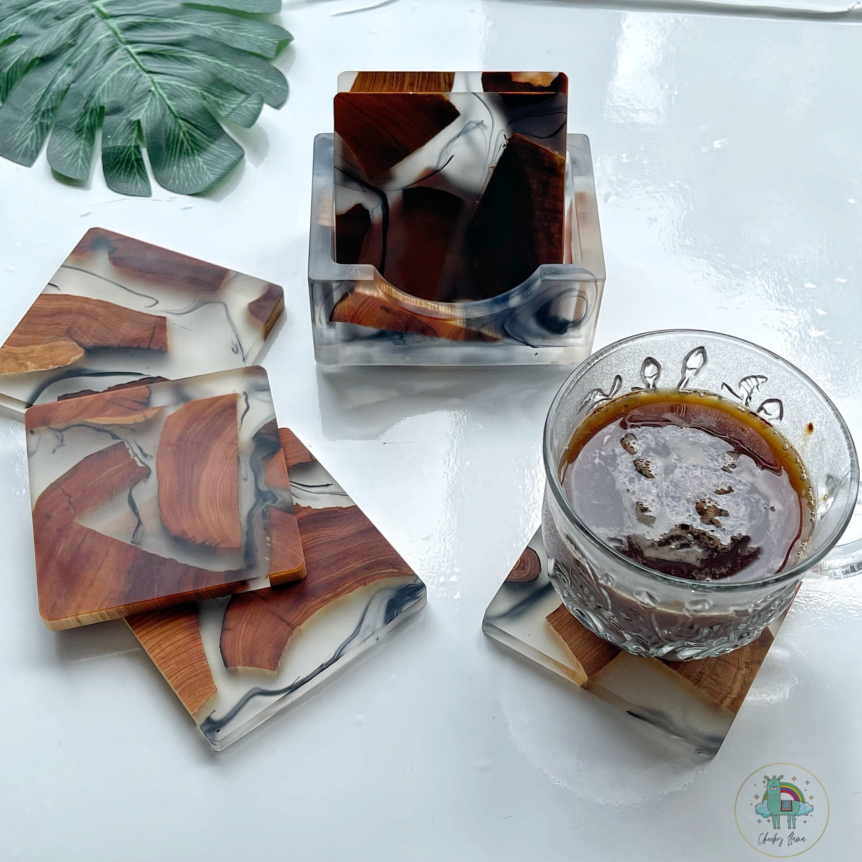 Wooden Coasters Resin Epoxy Coasters Placemats Square Etsy
