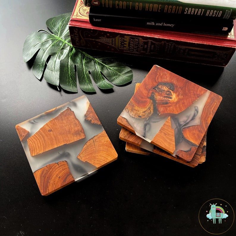 Epoxy Coasters Placemats Wooden Resin Coasters 8cm 9cm 10cm Etsy
