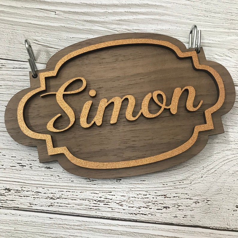 Beautiful Classic Wood crate tag / name plate Etsy