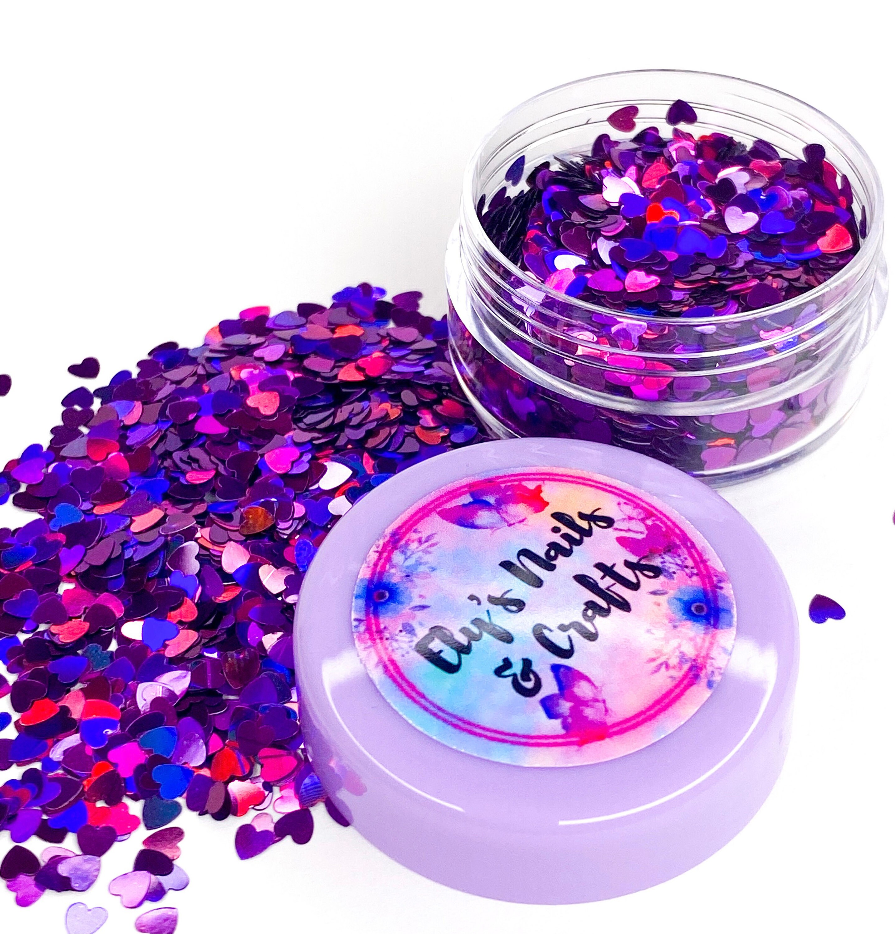 Heart Glitterdifferent Shapesnail Art Etsy