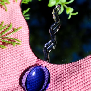 Blue/Pink Glass Tea Spoon, Sugar Spoon, Modern Tea Spoon, Coffee Spoon, Retro Glass swirl Spoon, Mix Spoon, Dessert glass spoon, Minimalist