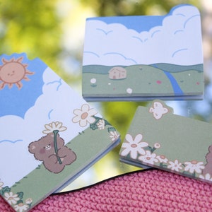 Sticky Kawaii Memopads, Cute Sricky Notes, Japanese Style Sticky Notes, Aesthetic Memopads, Bear Sticky Note, Ideal for journals and Notes