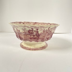 Antique Transferware Bowl, Red