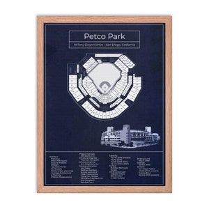 Poster Petco Park, Blueprint Art Print Vertical, Navy, Vintage Wall Art, Baseball Fans, San Diego Padres, Gift, Printable, Digital Download