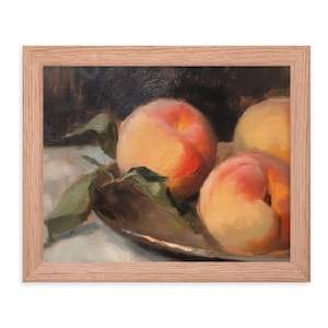 Peach Print, Vintage, Country Kitchen Fruit Print, Still Life, Oil painting, Farm House, Wall Art, Decor PRINTABLE, DIGITAL Download, Mcgee