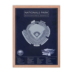 Poster Nationals Park - Baseball Stadium - Blueprint Art Print  Navy - Vertical - Vintage Wall Art - MLB Fans - Printable - Digital Download