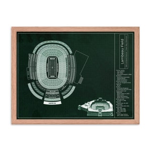 Poster Lambeau Field, Blueprint Green, Vintage Wall Art, NFL, Green Bay Packers, Frozen Tundra, PRINTABLE, DIGITAL Download, Minimalist