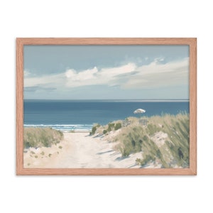 Neutral Summer Coastal Vintage Painting - Beach Art - Soft Tonal - Wall Art - PRINTABLE - Download Art - Coastal Decor - Pastel Colors