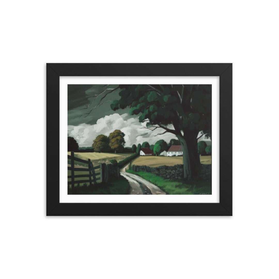 Vintage Country Cottage Painting - Wall Art - Cotswolds England ...