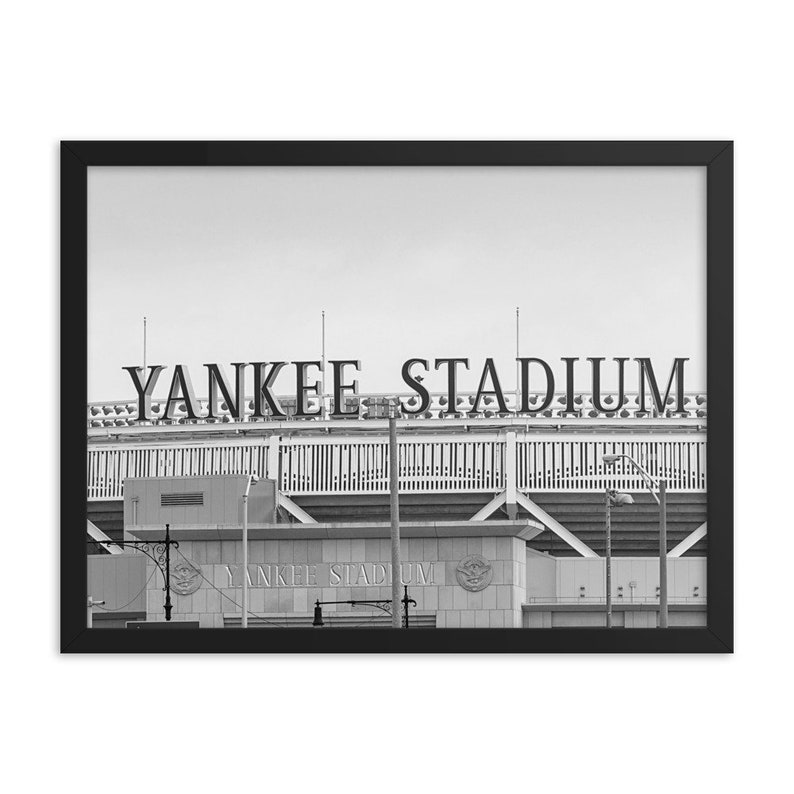 Yankee Stadium Print NY Yankees Fans Baseball PRINTABLE Black and White