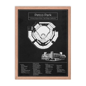Poster Petco Park, Blueprint Art Print Vertical, Black, Vintage Wall Art, Baseball Fans, San Diego Padres, Gift, Printable, Digital Download