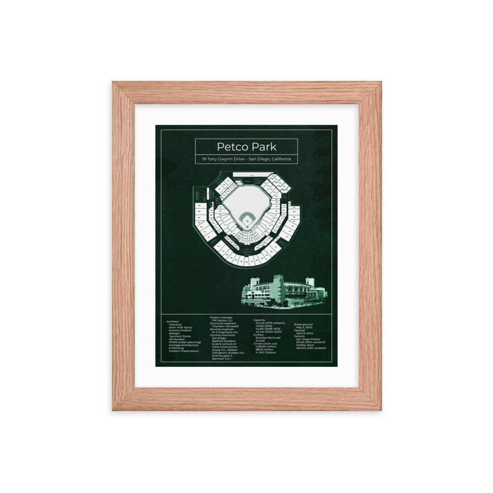 Poster Petco Park Blueprint Art Print Vertical Green Vintage - Etsy