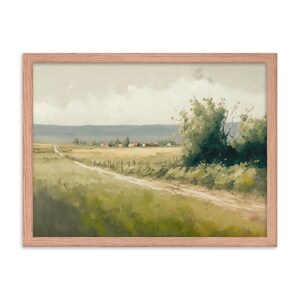 Village Countryside painting - Landscape - Vintage Painting - Wall Art - PRINTABLE - Downloadable - McGee Inspiration - Farmhouse decor