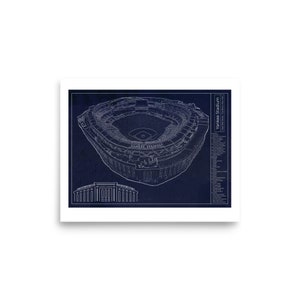 Poster Yankee Stadium - Horizontal - Yankees Fans - Baseball - Blueprint Art Print - PRINTABLE - DIGITAL Download - Minimalist Decor