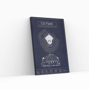 Poster Citi Field, Shea Stadium, New York Mets, Blueprint Art Print Navy Vertical, Vintage Wall Art, Baseball,  PRINTABLE, DIGITAL Download