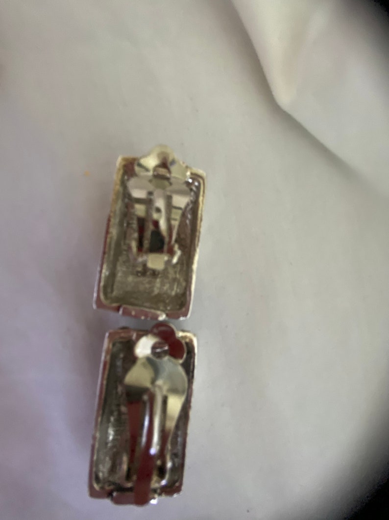 Large and Chunky Vintage Silver Tone Clip On Earrings in Half Moon Half Round Excellent Condition