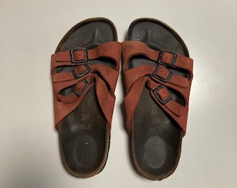 Vintage Birkenstock Florida, Rust Red Suede, Size EU 36 (US Women’s 5.5), Regular Width, Used