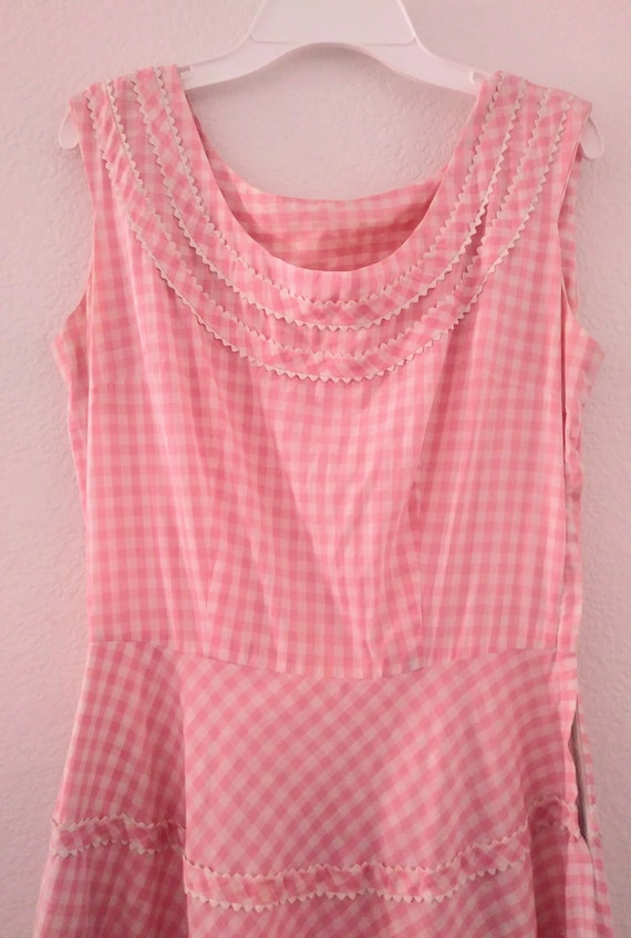 Vintage 1940s/50s Pink gingham sock hop cowgirl m… - image 2