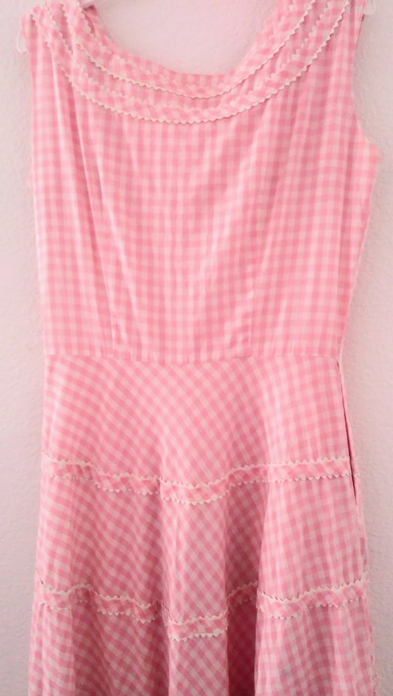 Vintage 1940s/50s Pink gingham sock hop cowgirl m… - image 5