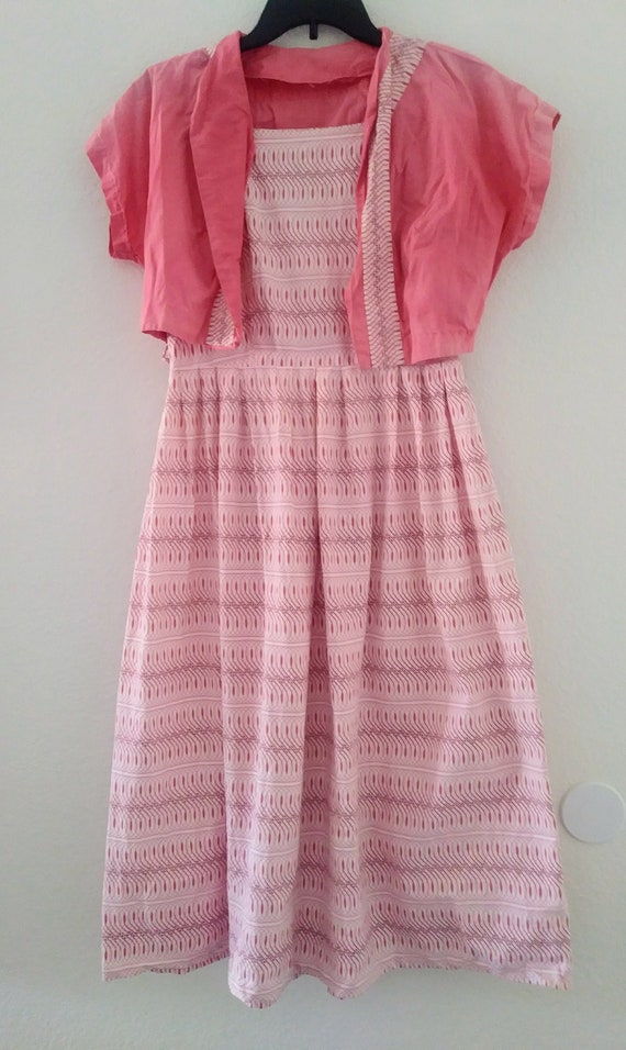 Vintage 1940/1950s patterned summer tank dress w/P