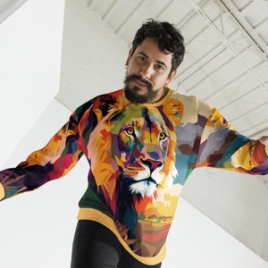 Lion Savannah Abstract Africa Pop Colors Unisex Sweatshirt