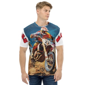 90s Motocross Men&#39;s All-Over Pring T-shirt