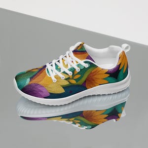 Retro 70s Psychedelic Sneakers: Women&#39;s Lightweight Flyknit Athletic Shoes