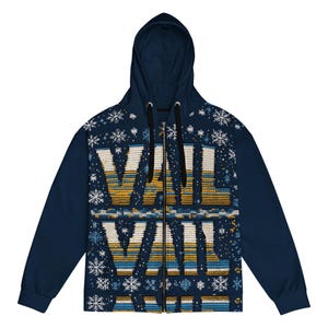 Vail Knit Design Unisex Zip Hoodie – Cozy, Stylish & Sustainable