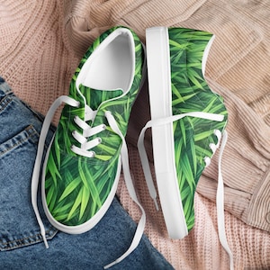 Chaussures de toile de modèle personnalisé d&#39;herbe verte, chaussures de toile pour des femmes, baskets de toile pour des femmes, chaussures de plage de toile de dames, chaussures de toile des femmes