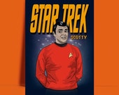 Star Trek Scotty James Doohan The original series A3 A4 8 x 10 quot poster Print - UNFRAMED ART