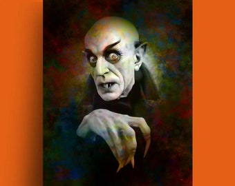 Nosferatu Coloured effect 1922 Silent horror movie art print  UNFRAMED ART