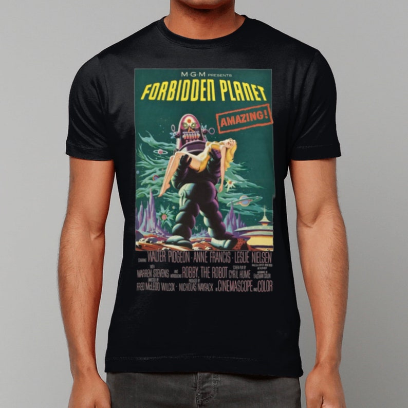 original movie poster Black unisex quality gildan shirt Forbidden planet t-shirt