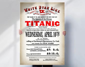 White Star Line - RMS Olypmic RMS Titanic - I Piroscafi Più Grandi Del Mondo - Poster Vintage Ocean - Foto 6