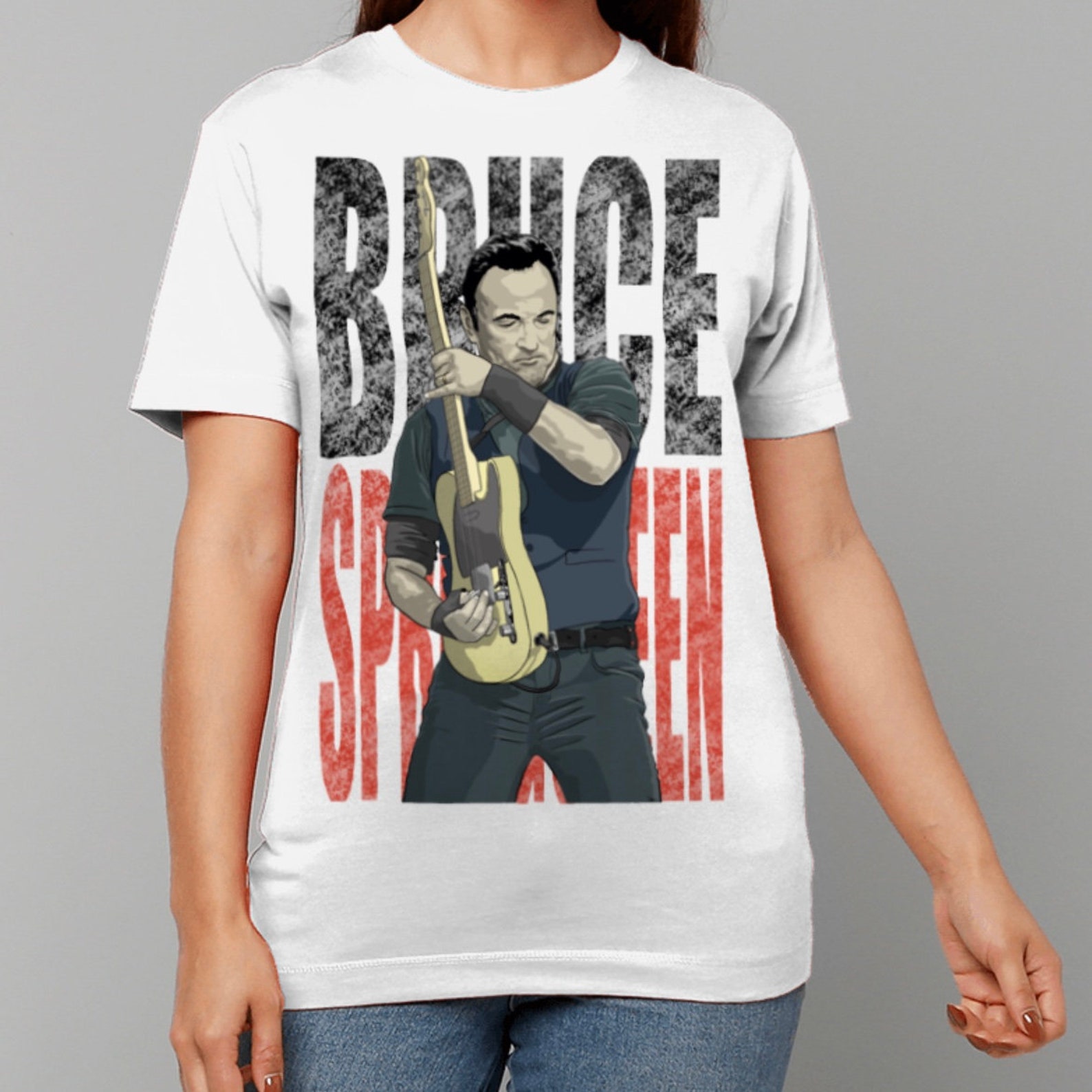 Bruce Springsteen print Tshirt tee the boss Etsy