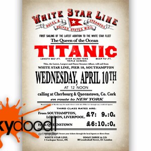 Titanic Travel Poster: White Star Line Artwork (Edwardian Nautical Print) image 2