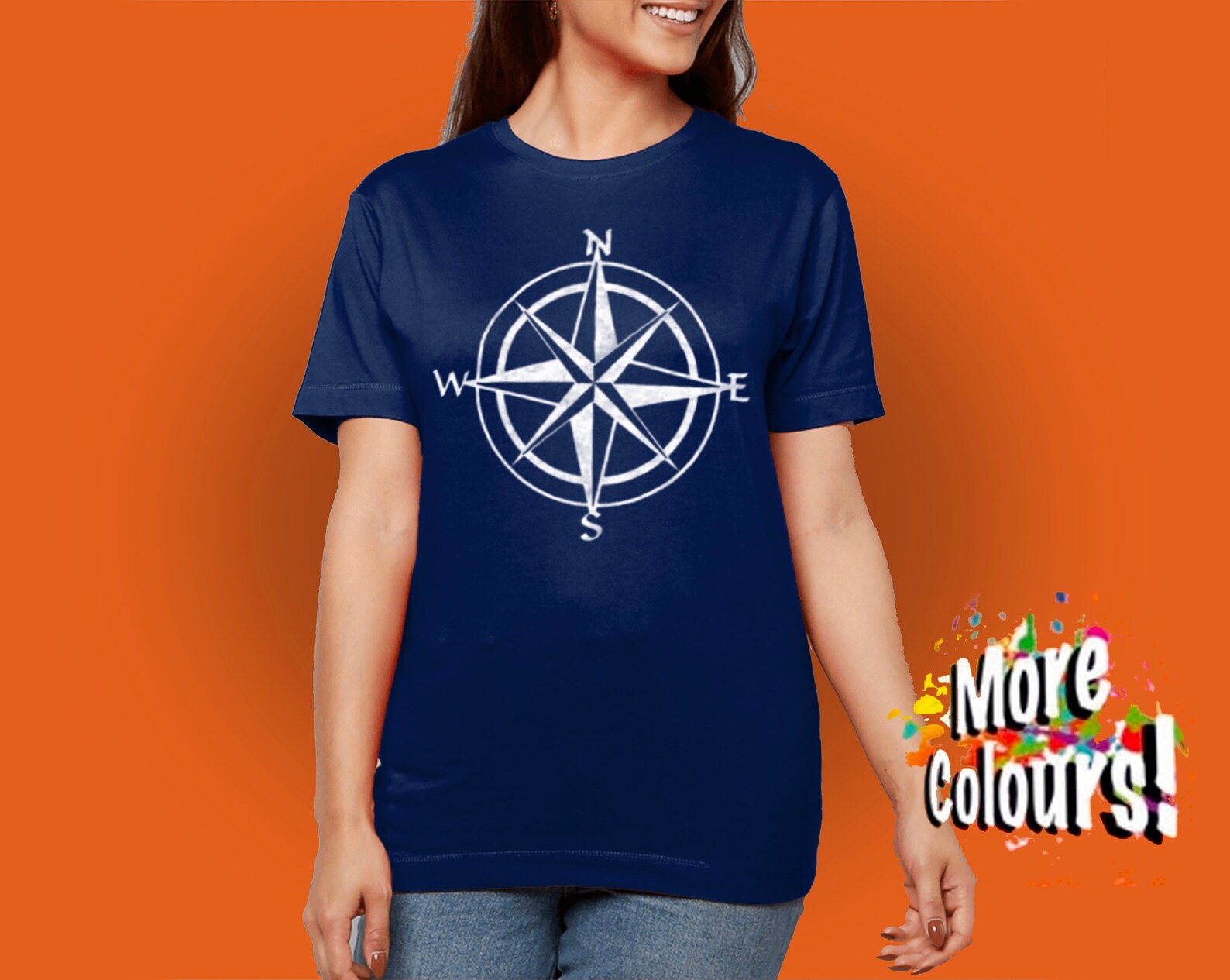 Nautical compass womens tshirt quality Gildan shirt in a Etsy