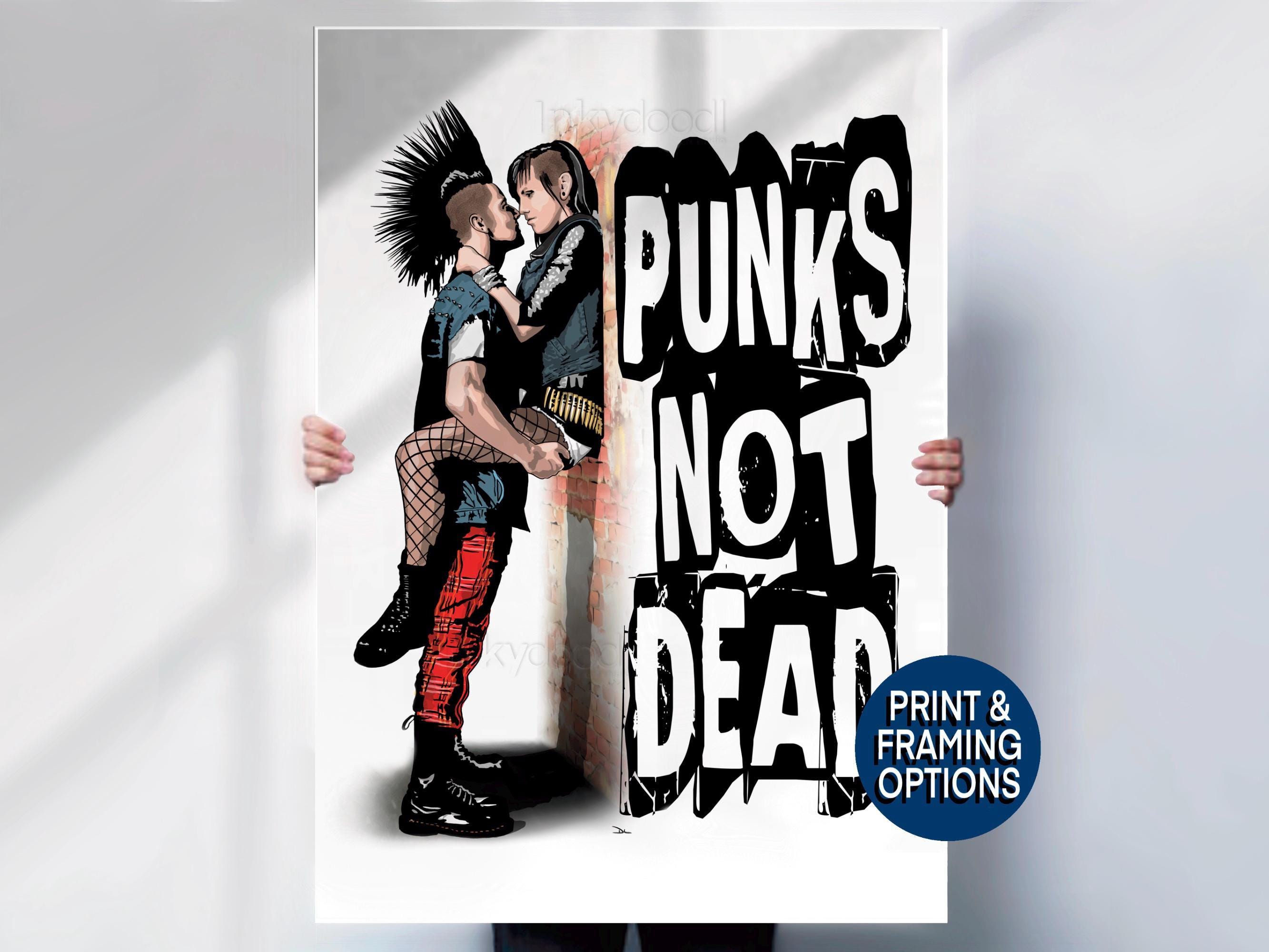 Punks Not Dead Poster - 70s Punk Rock Couple Wall Art - Etsy