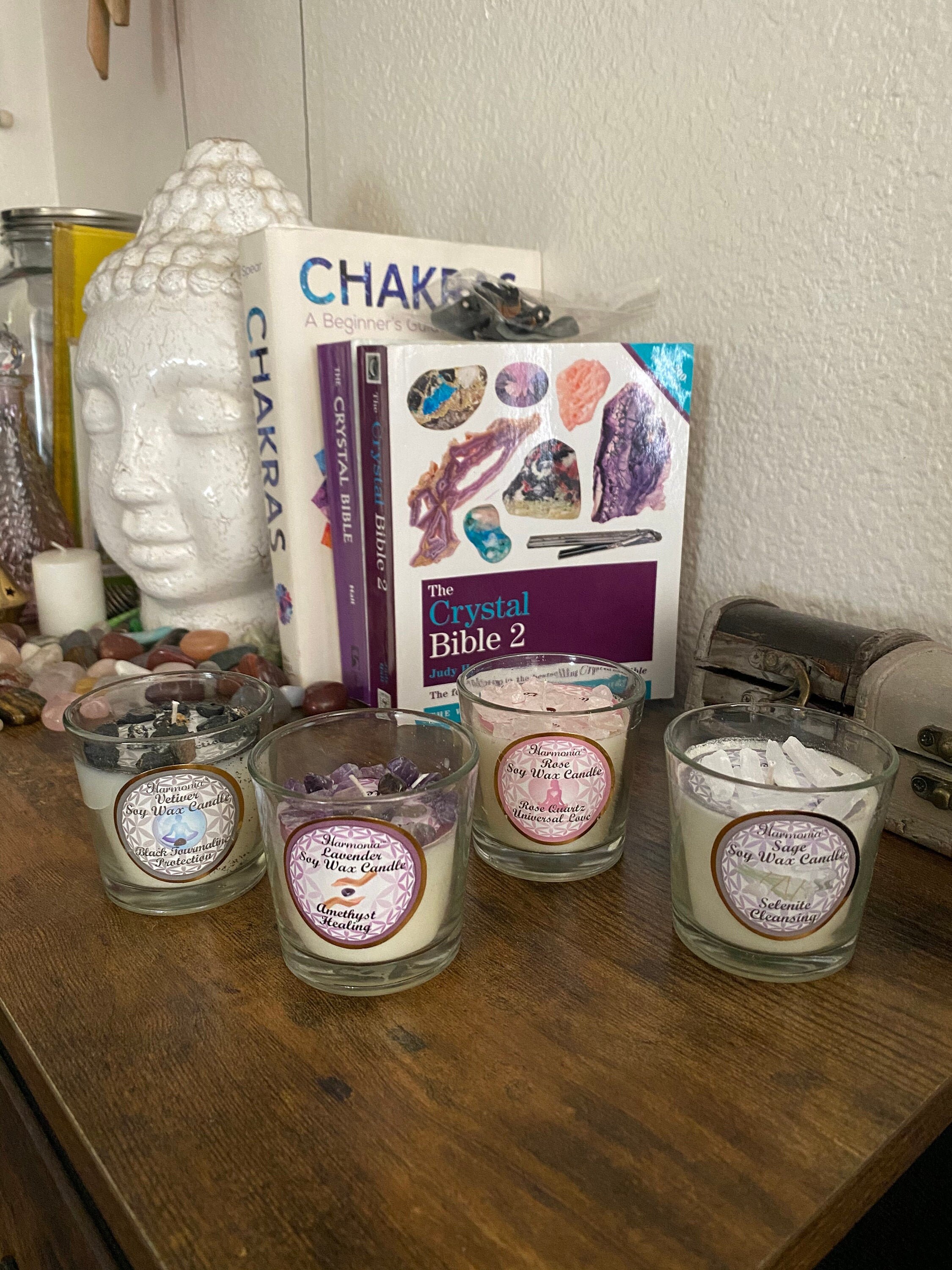 Crystal Chip Infused Votive Candle Etsy UK