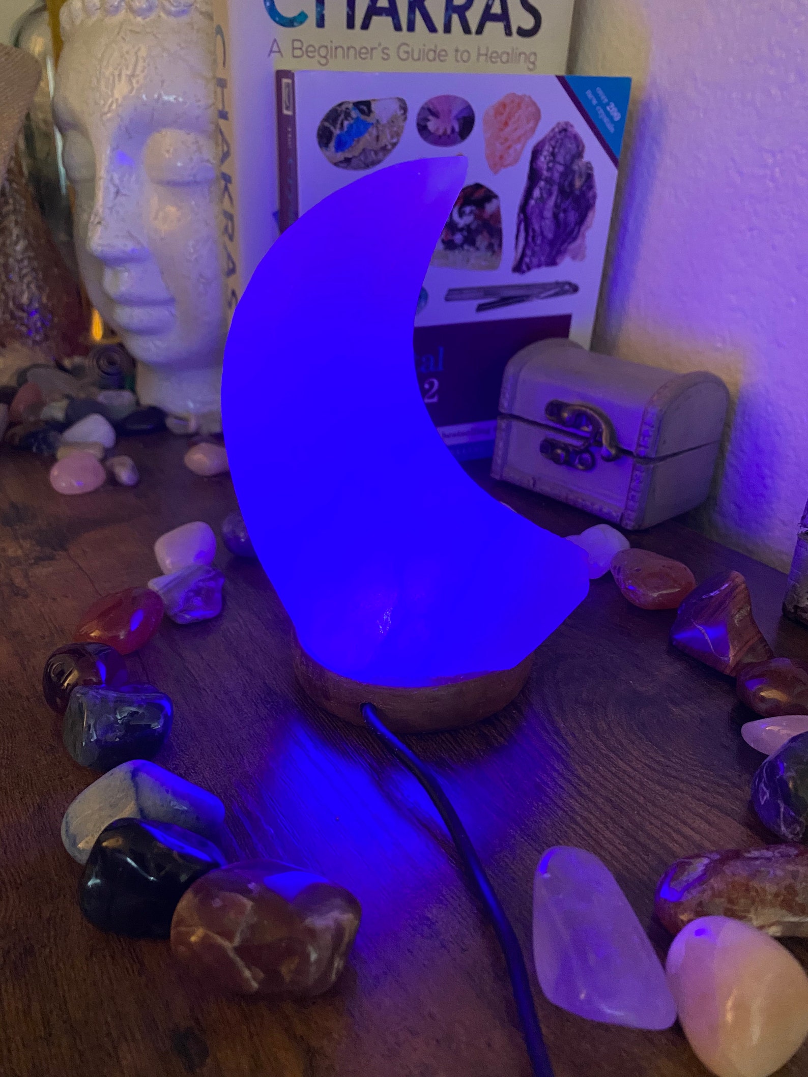Moon LED Color Changing Himalayan Salt Lamp Etsy