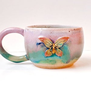 Flower Fairy Mug Handmade Ceramic 12 Oz. Coffee Gift Mug Magical