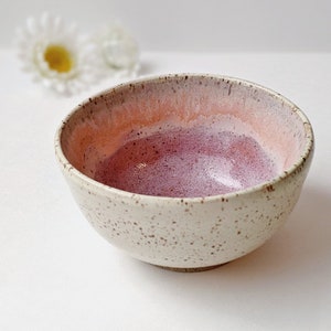 Speckled Pink Bowl, made to order, bowl set, handmade bowl, great for dessert, fruit, yogurt, snack, minimal, simple and sweet tableware