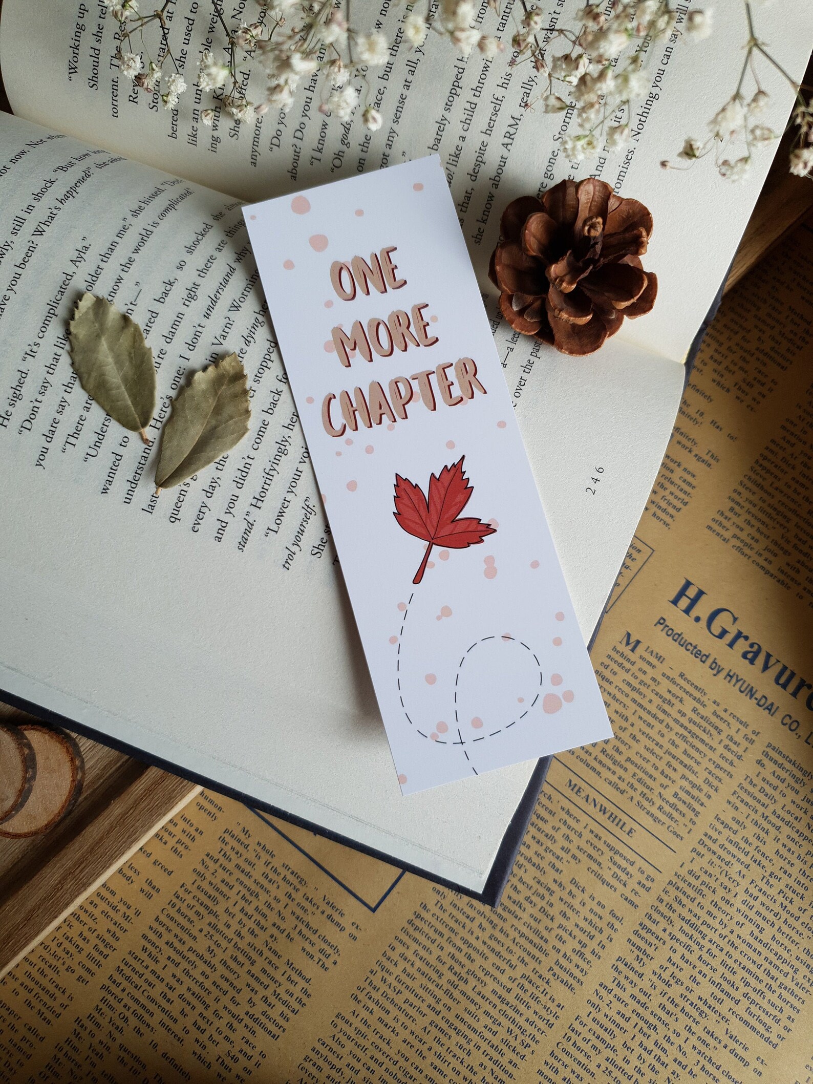One More Chapter Bookmark Fall Bookmark Autumn Bookmark Etsy