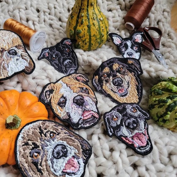 Parches bordados personalizados con retratos de mascotas
